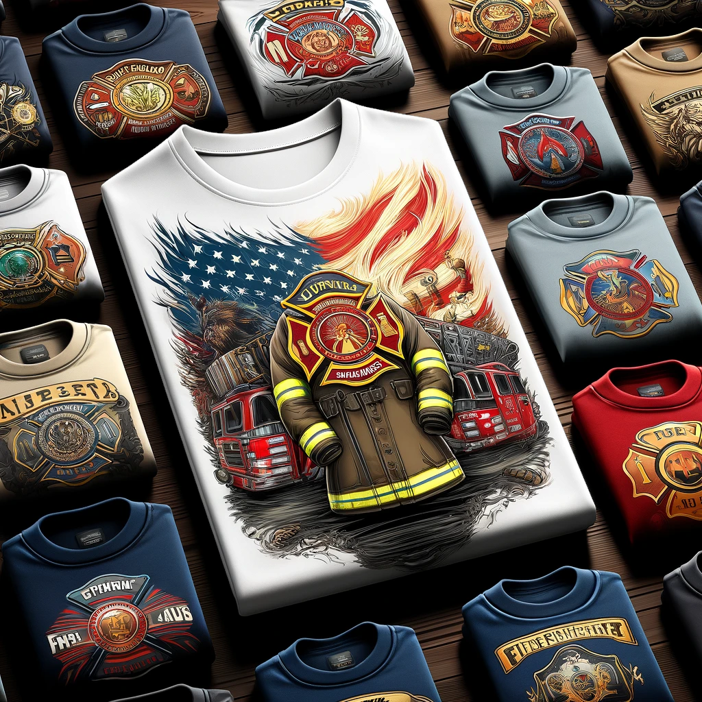 Custom-designed firefighting shirts Firefighter apparel collection Comfortable firefighter clothing