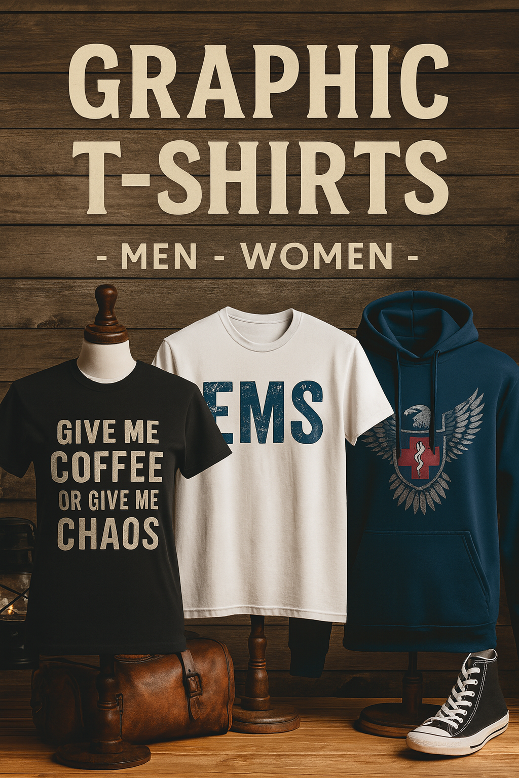Graphic t-shirts for EMS, firefighters, and first responders featuring bold designs and dark humor apparel for men and women