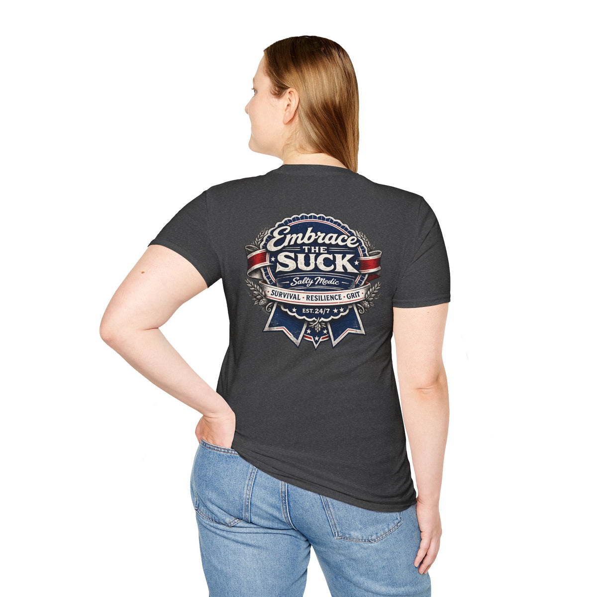 Embrace The Suck Shirt – Vintage Morale Badge First Responder Tee