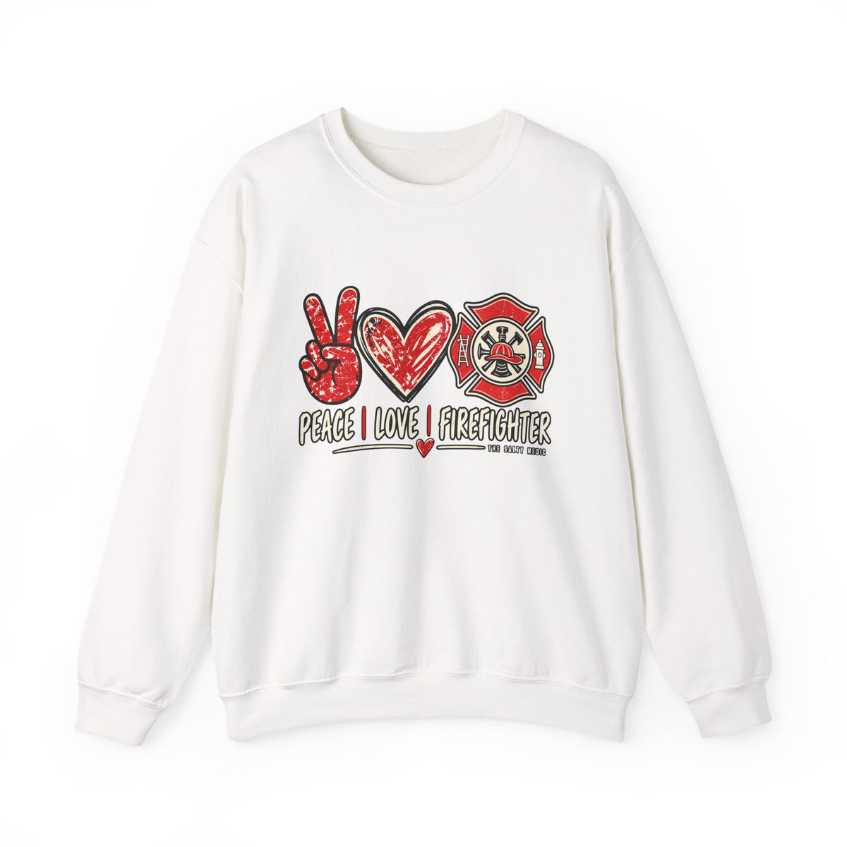 Peace Love Firefighter — Three Good Things Crewneck Sweatshirt