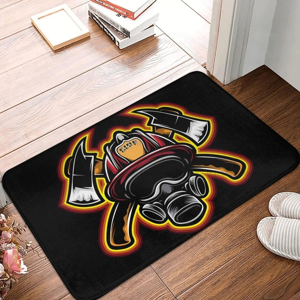 Heroic Grip: Firefighting Themed Non-Slip Indoor Door Mat