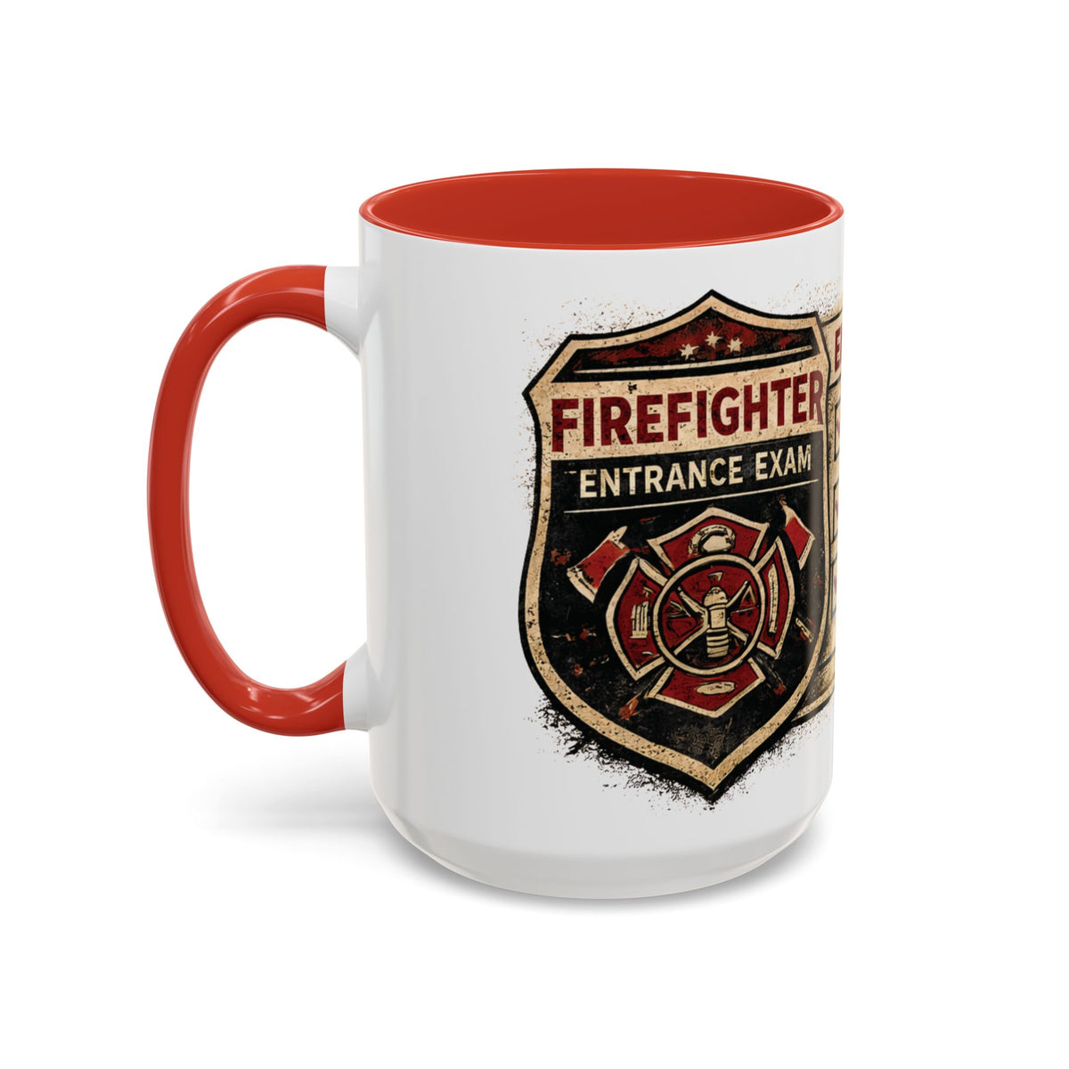 Firefighter Coffee Mug – Funny Fire Department Gift | “Entrance Exam: Passed, Grab a Bucket, Wash the Truck”