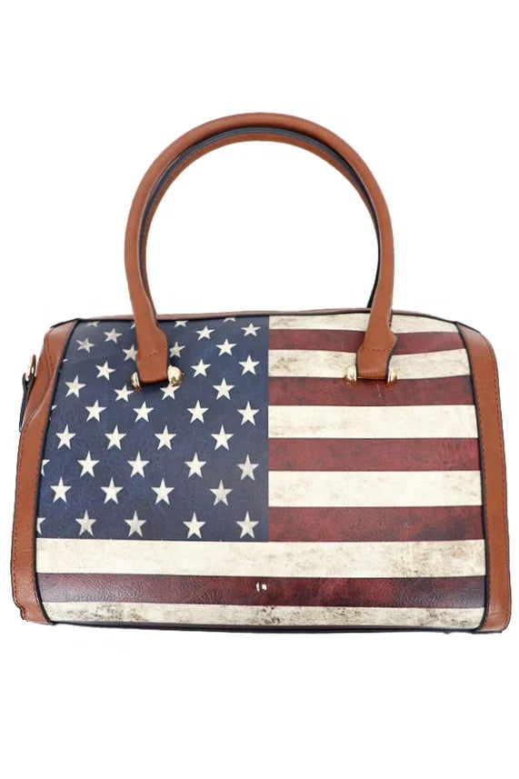 Vintage American Flag Continental Wallet Set – Leather Trim