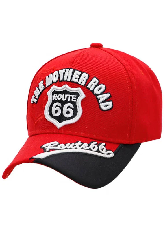 Route 66 “The Mother Road” Arc Logo Baseball Cap – Adjustable