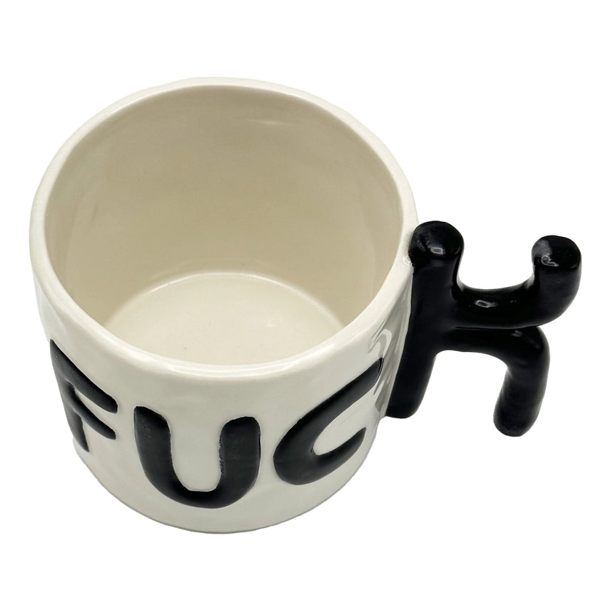 F*ck Handle Coffee Mug – Adult Humor Ceramic Mug with Letter K Handle