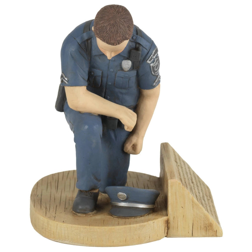 Police Officer’s Prayer Figurine – Kneeling Officer Faith & Tribute Decor