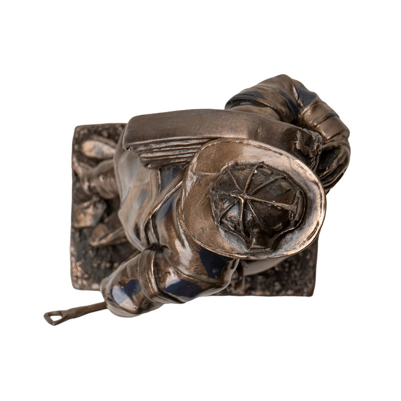 Firefighter Responding to a Call Statue – Cold Cast Resin Fire Service Decor