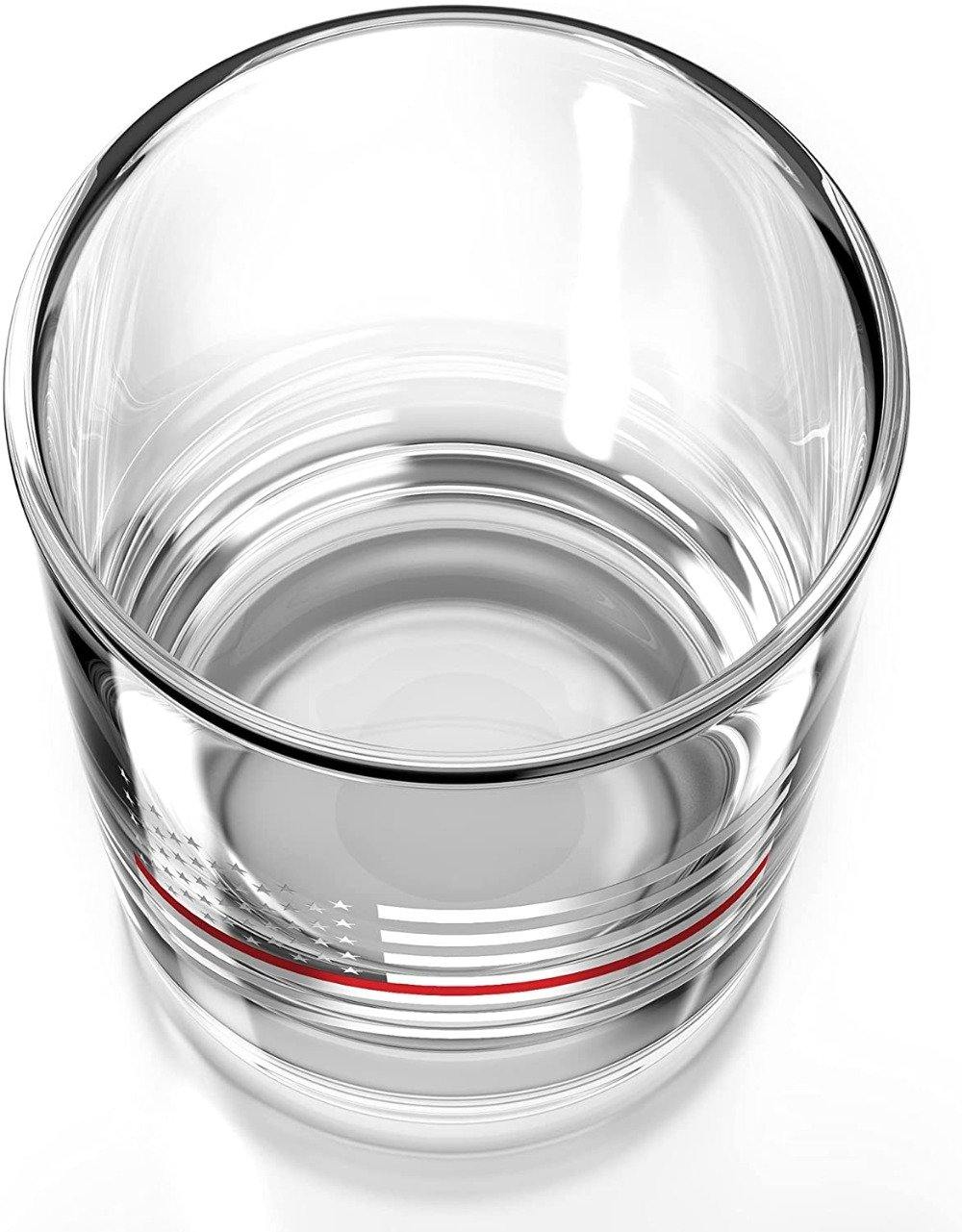 patriotic firefighter whiskey glass thick glass