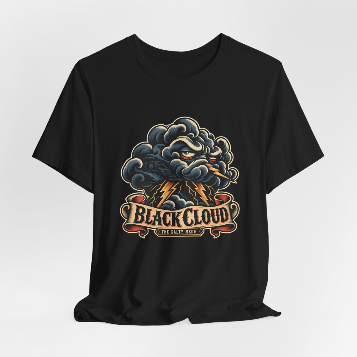 Black Cloud — Bad Weather Tattoo Graphic T-Shirt