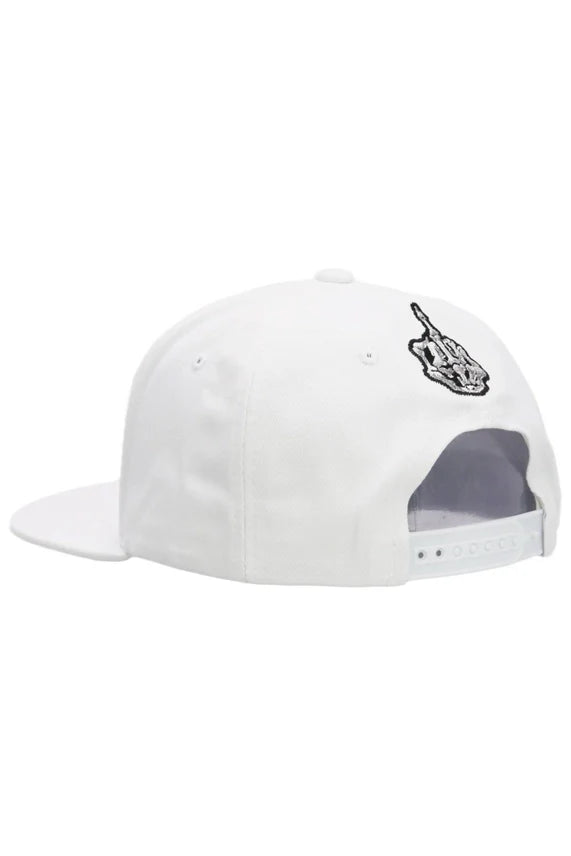 Rebel Skeleton Hand Middle Finger Snapback – Flat Brim Cap