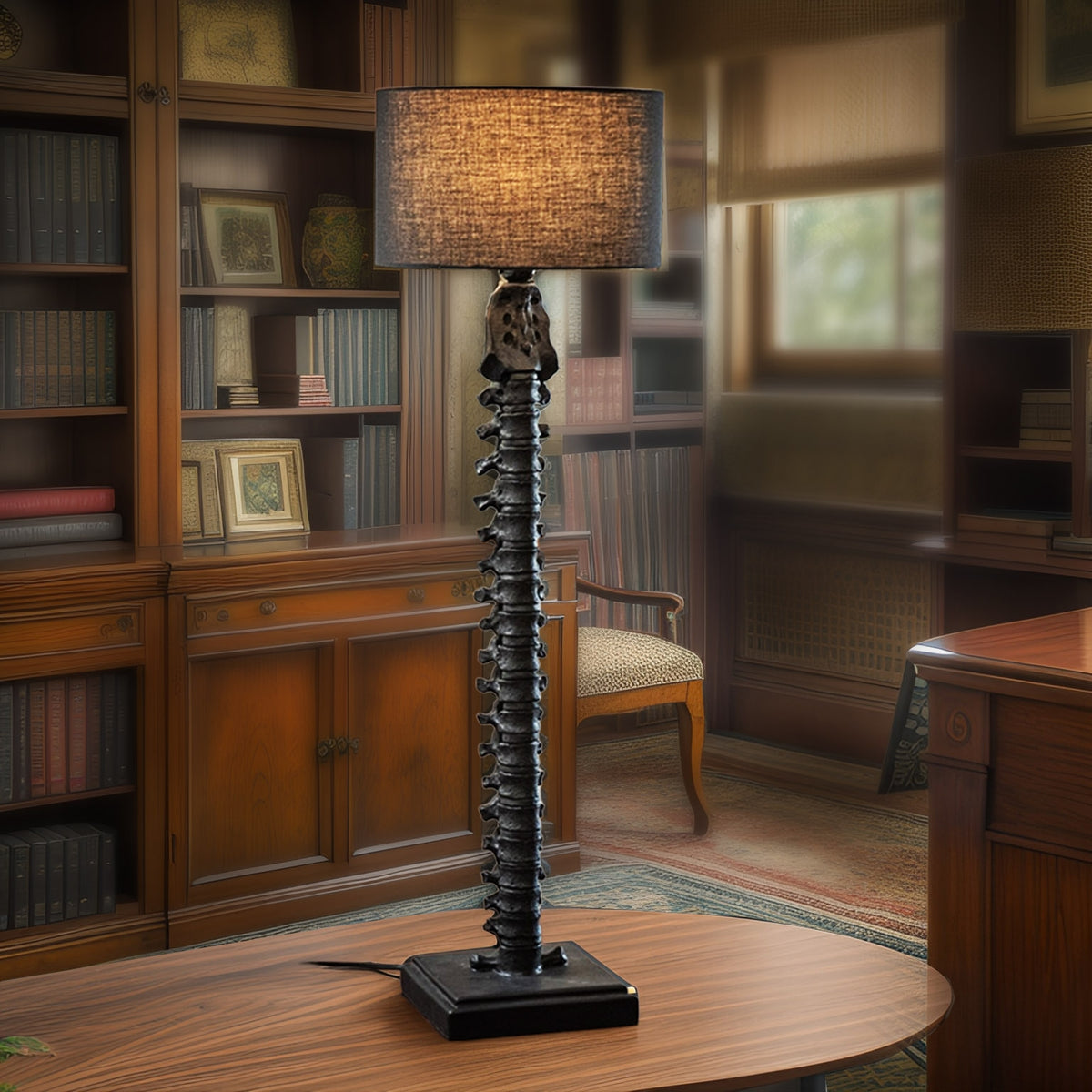 Black Vertebrae Spine Skeleton Human Anatomy Table Lamp Unique