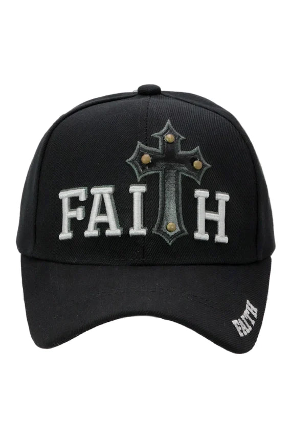 Faith Cross Logo Baseball Cap – Velcro Back Curved Bill