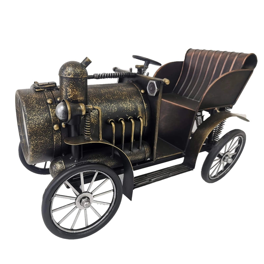 Antique Car Metal Table Clock – Vintage Automotive Desk & Office Decor