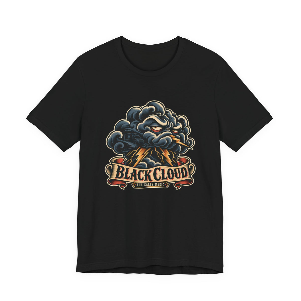 Black Cloud — Bad Weather Tattoo Graphic T-Shirt