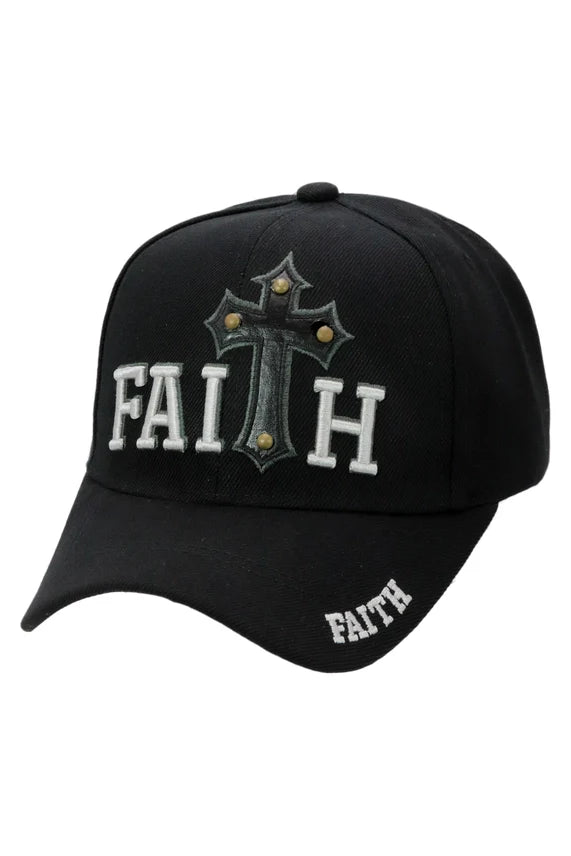 Faith Cross Logo Baseball Cap – Velcro Back Curved Bill