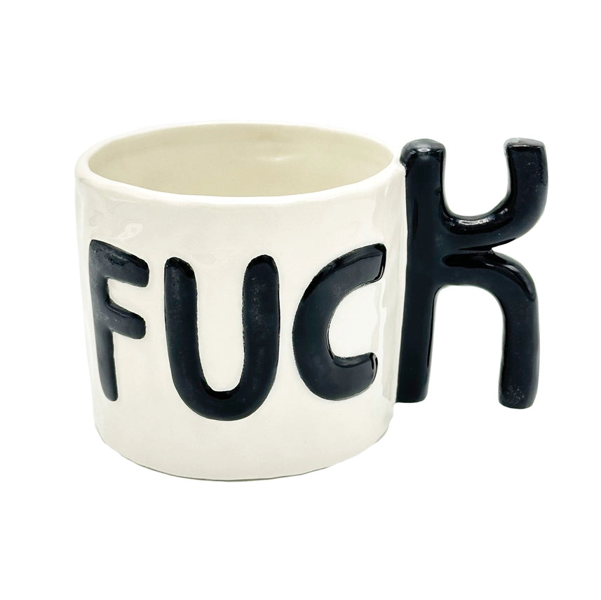F*ck Handle Coffee Mug – Adult Humor Ceramic Mug with Letter K Handle