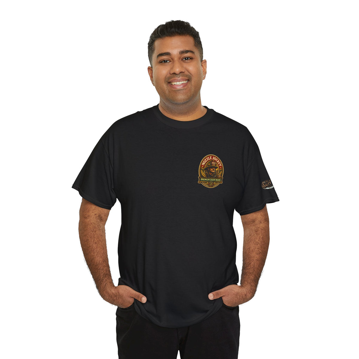 Nozzle Jockey Firefighter Beer T-Shirt – Vintage Premium Lager Brewery Graphic Tee