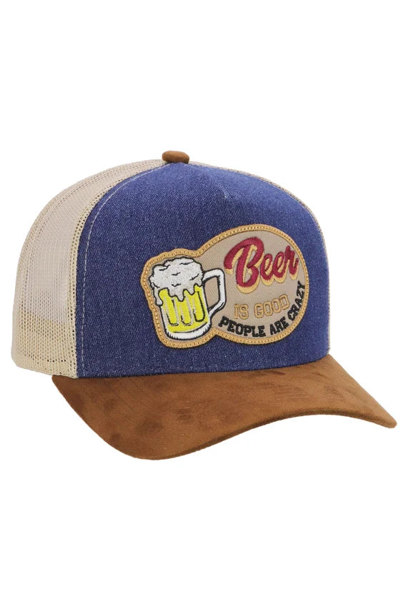 Beer Is Good Five-Panel Trucker Hat – Snapback Mesh Cap