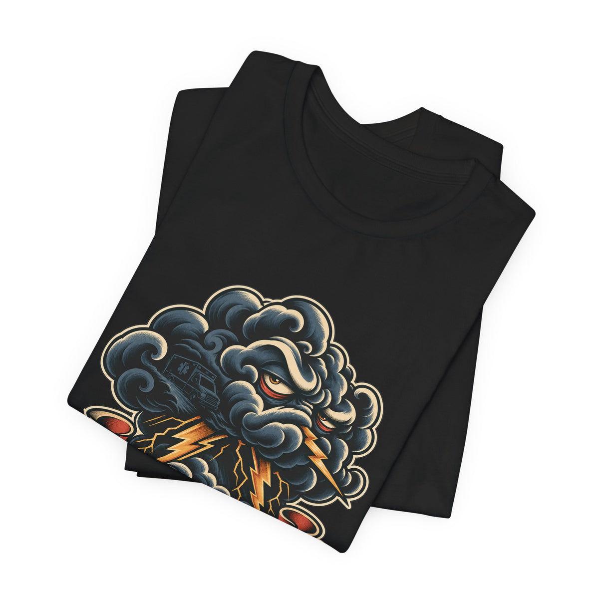 Black Cloud — Bad Weather Tattoo Graphic T-Shirt