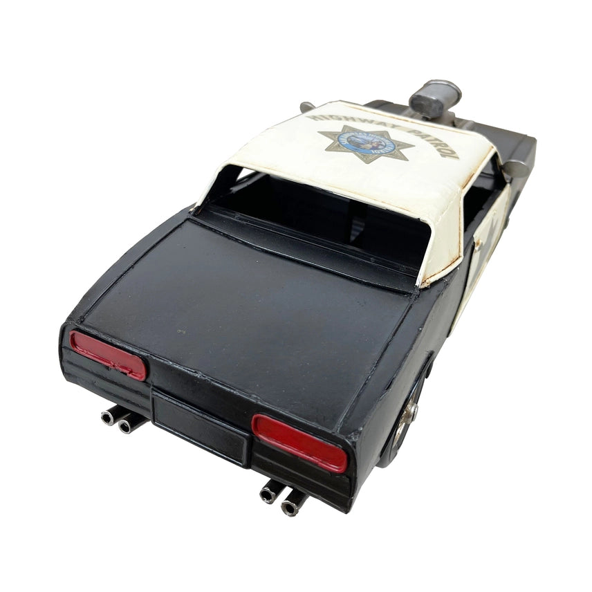 Handcrafted Vintage Police Hot Rod Metal Model – Rustic Law Enforcement Desk & Office Decor