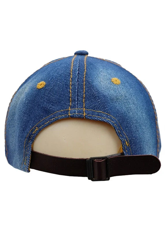 I’M THE BOSS Rhinestone Denim Baseball Cap – Bling Strap Back