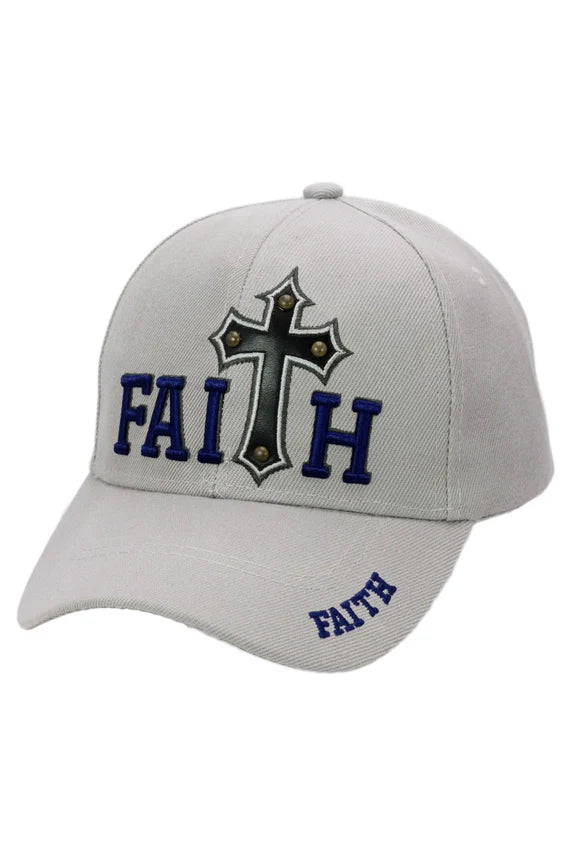 Faith Cross Logo Baseball Cap – Velcro Back Curved Bill