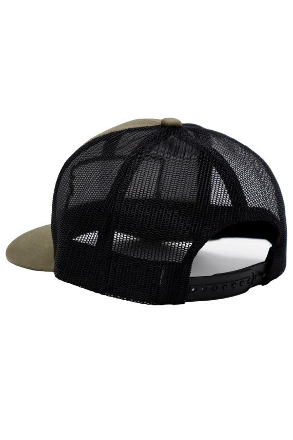 Rifle Stripe American Flag Faux Leather Trucker Hat – Snapback