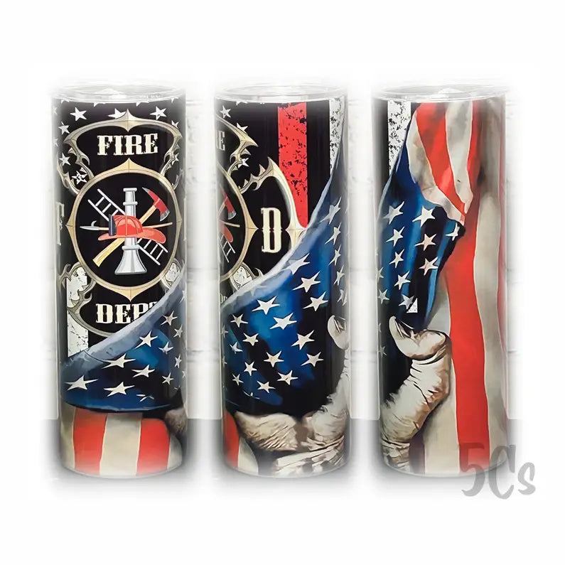 Firefighter American Flag Tumbler – 20oz Insulated Fire Dept Gift | The Salty Medic