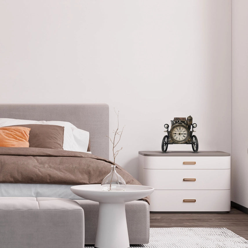 Antique Car Metal Table Clock – Vintage Automotive Desk & Office Decor