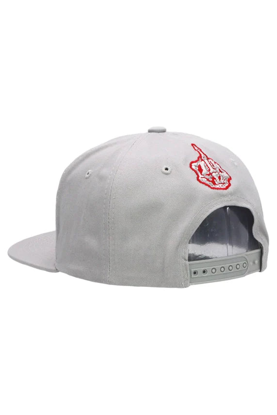 Rebel Skeleton Hand Middle Finger Snapback – Flat Brim Cap