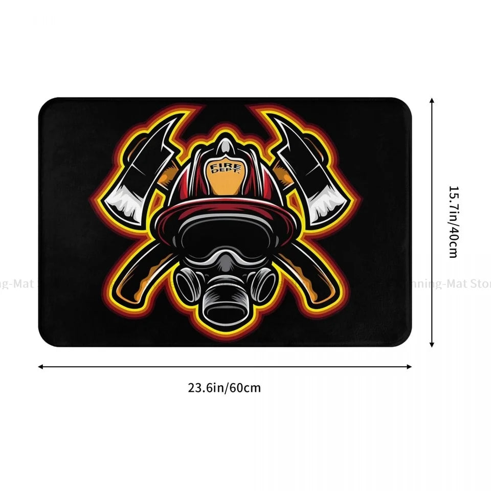 Heroic Grip: Firefighting Themed Non-Slip Indoor Door Mat