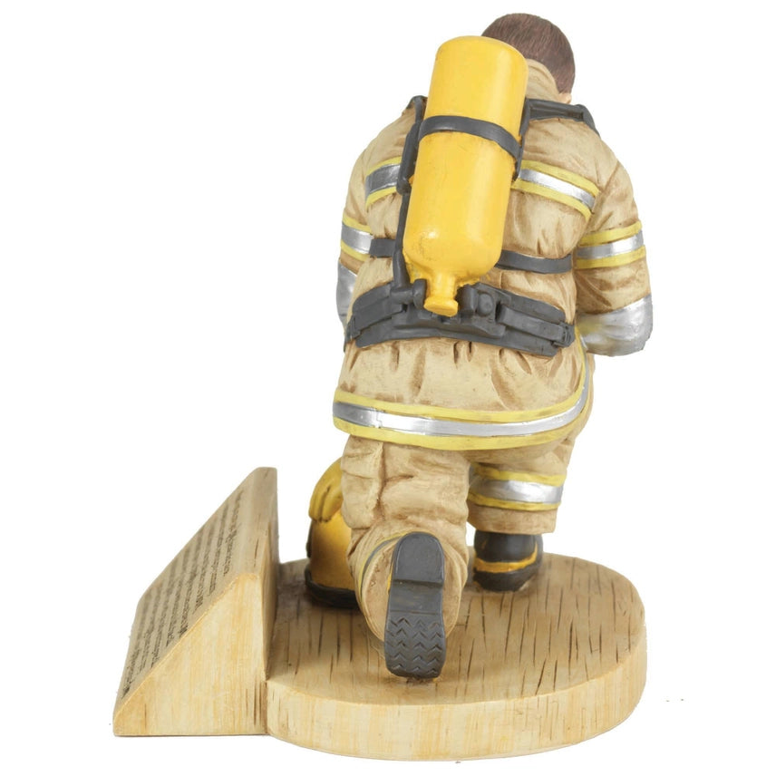Firefighter’s Prayer Statue by Grace – Kneeling Fireman Faith & Tribute Decor