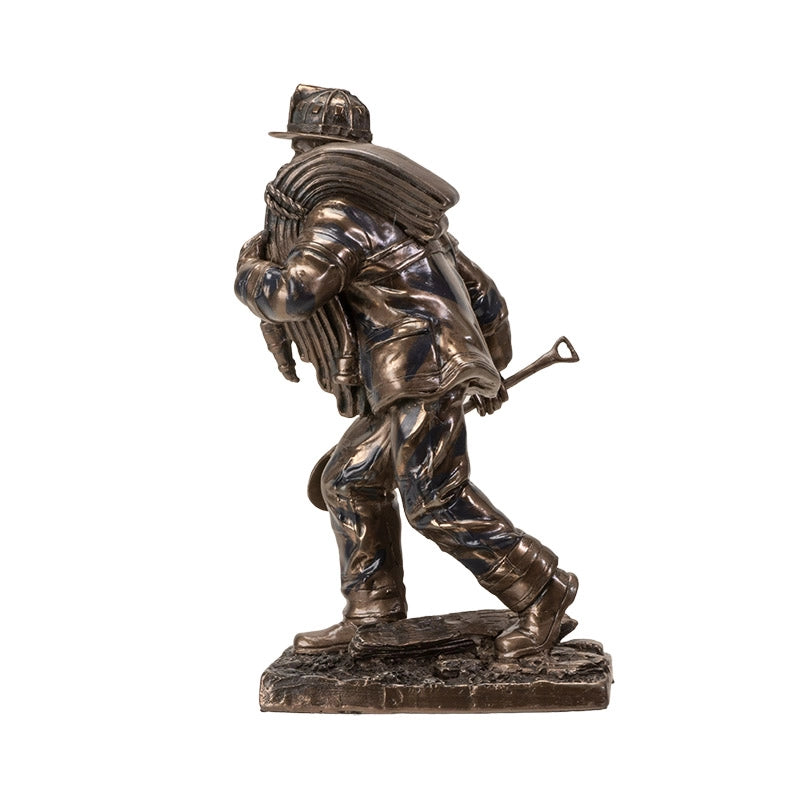 Firefighter Responding to a Call Statue – Cold Cast Resin Fire Service Decor