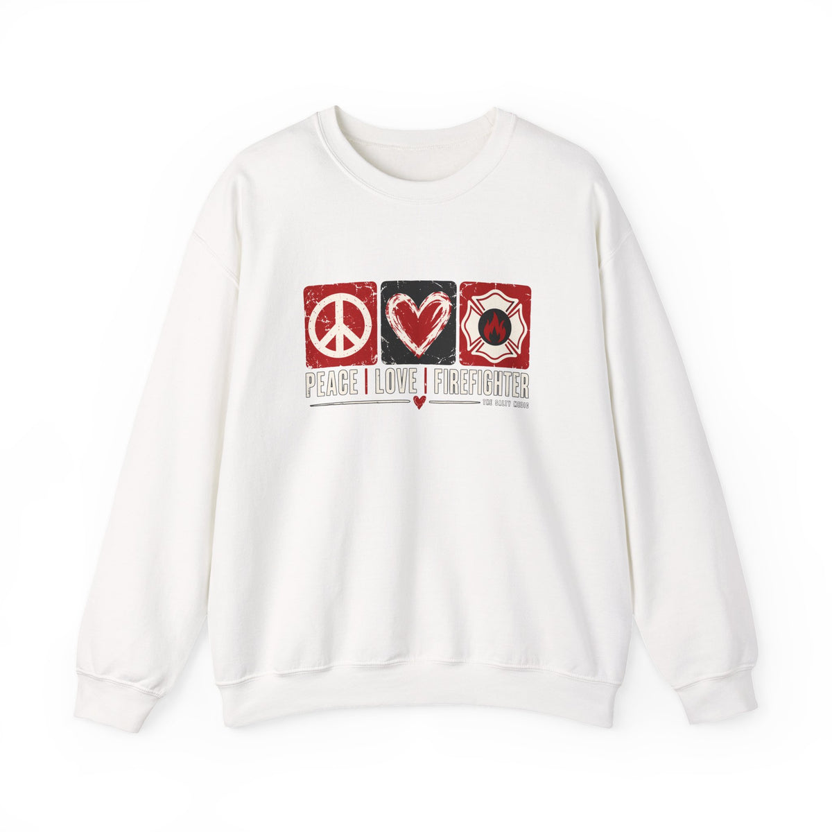 Peace Love Firefighter — Station Symbols Crewneck Sweatshirt