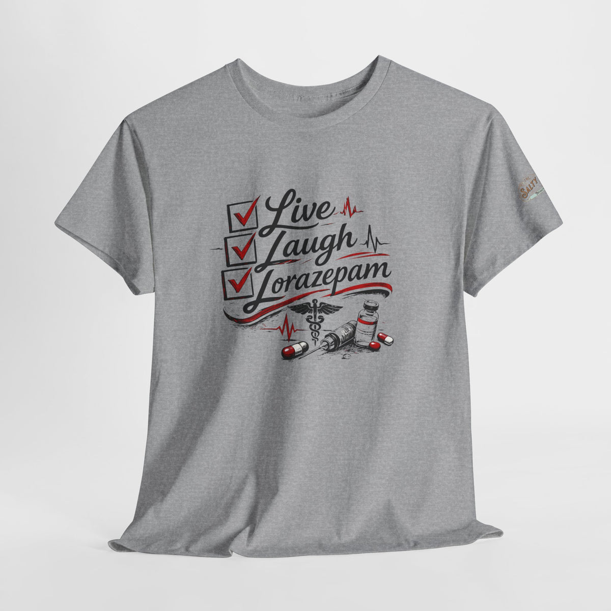 Live Laugh Lorazepam Dark Edition Shirt – Nurse & EMS Gothic Graphic Tee | Salty Medic