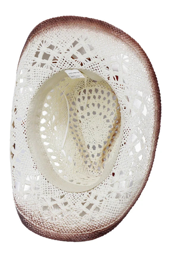 Beaded Crochet Straw Cowboy Hat – Crushable Wired Brim