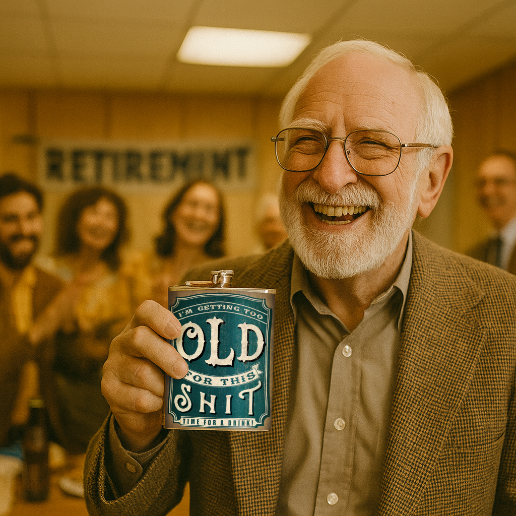 Too Old for This Shit Funny Stainless Steel Hip Flask – 8 oz Sarcastic Gift Flask