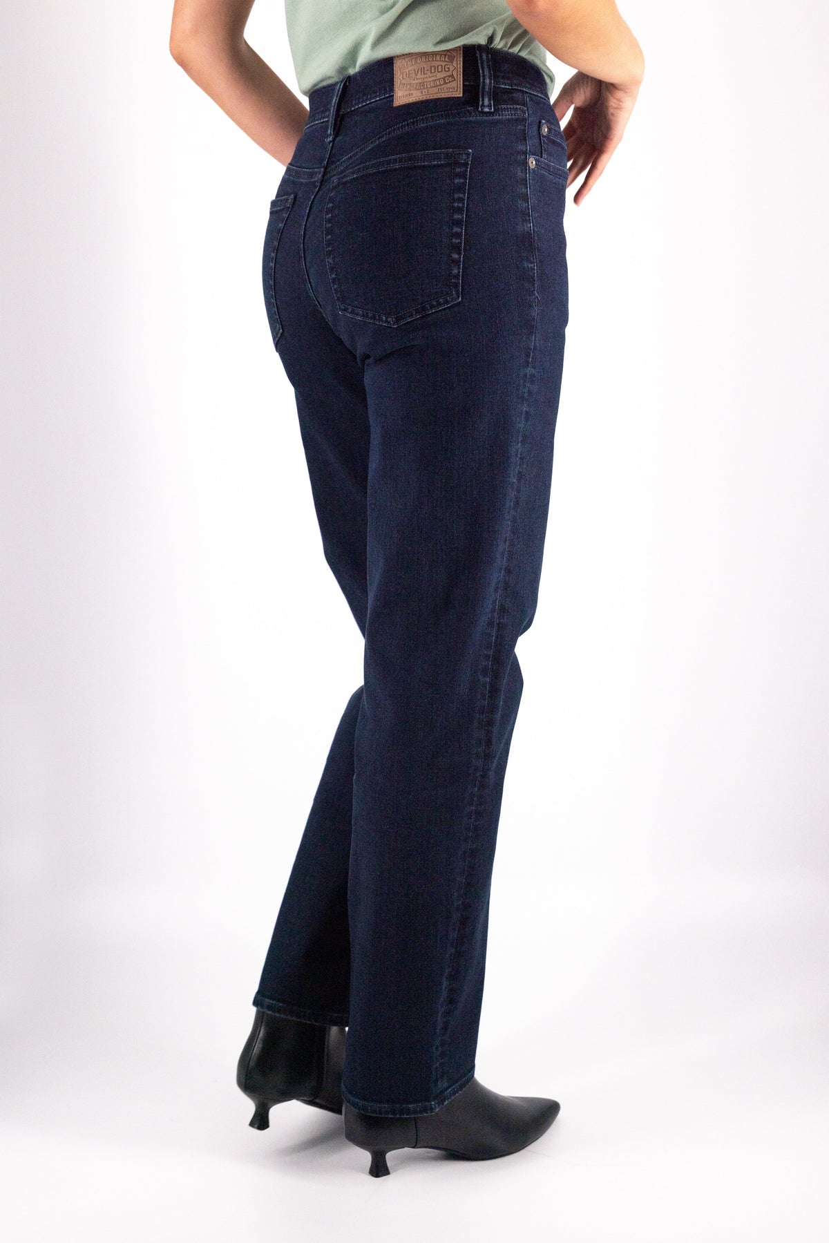 DEVIL-DOG® Women’s High Rise Straight Stretch Jeans – Hope Mills Dark Wash