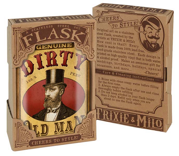 Dirty Old Man Funny Stainless Steel Hip Flask – 8 oz Sarcastic Gift Flask