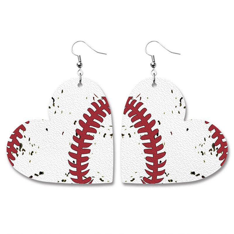 Baseball Sport-Heart Earrings — Team Packs — supplier-provided product image