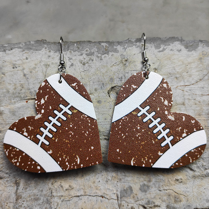 Football Sport-Heart Earrings — Team Packs — supplier-provided product image