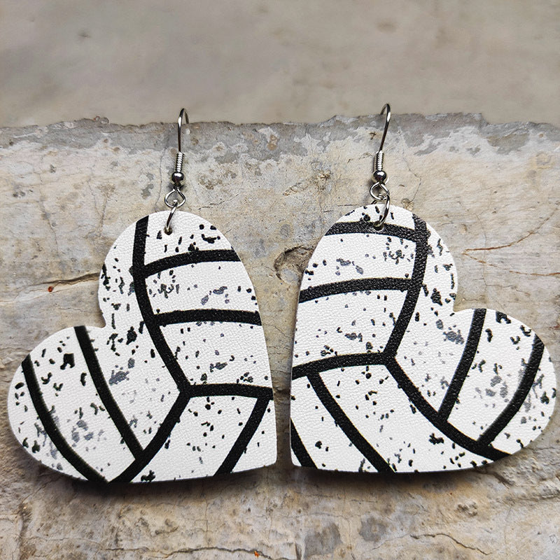 Volleyball Sport-Heart Earrings — Team Packs — supplier-provided product image