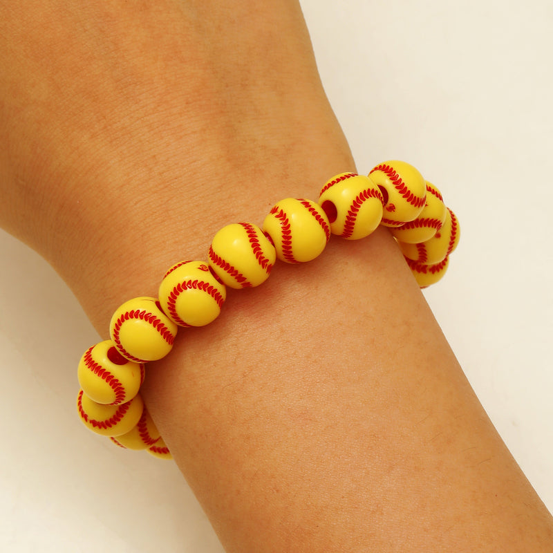 Softball Adjustable Sports-Ball Bracelets — Team Packs — supplier-provided product image