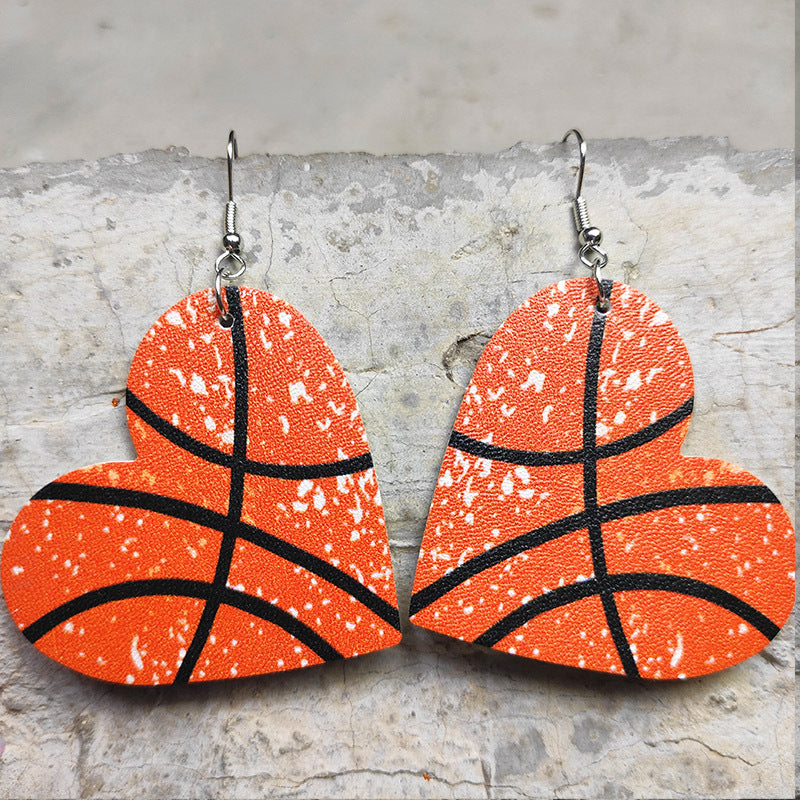 Basketball Sport-Heart Earrings — Team Packs — supplier-provided product image