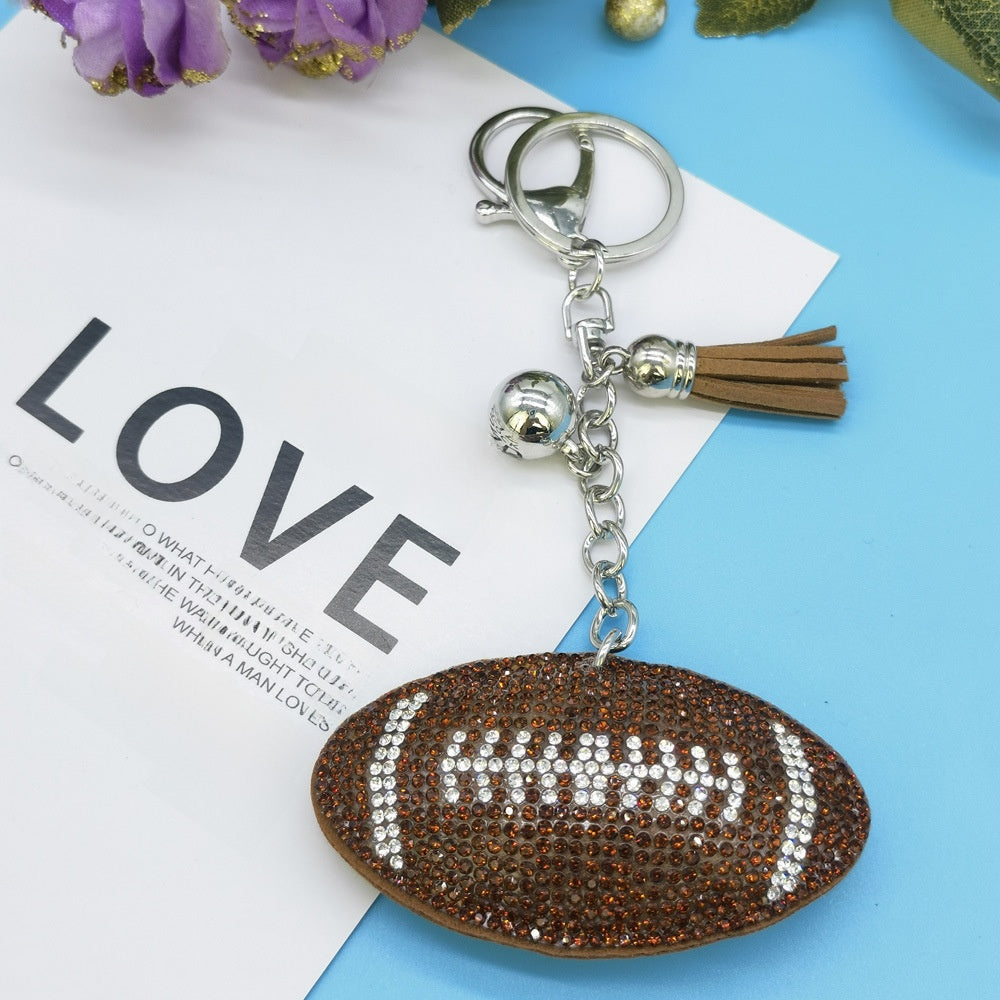 Football Rhinestone Sports-Ball Bag Charms — Team Packs — supplier-provided product image