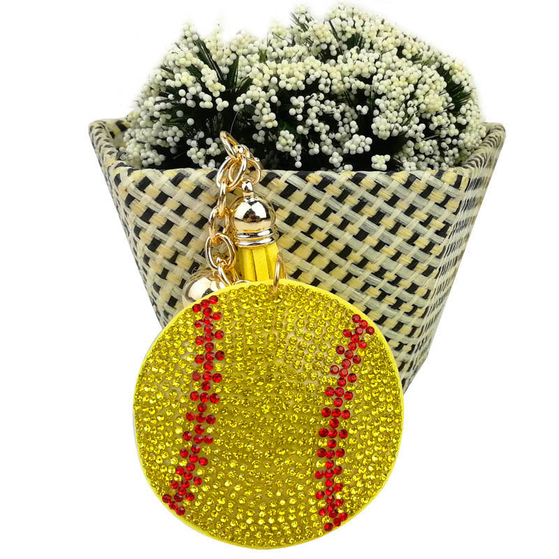 Softball Rhinestone Sports-Ball Bag Charms — Team Packs — supplier-provided product image