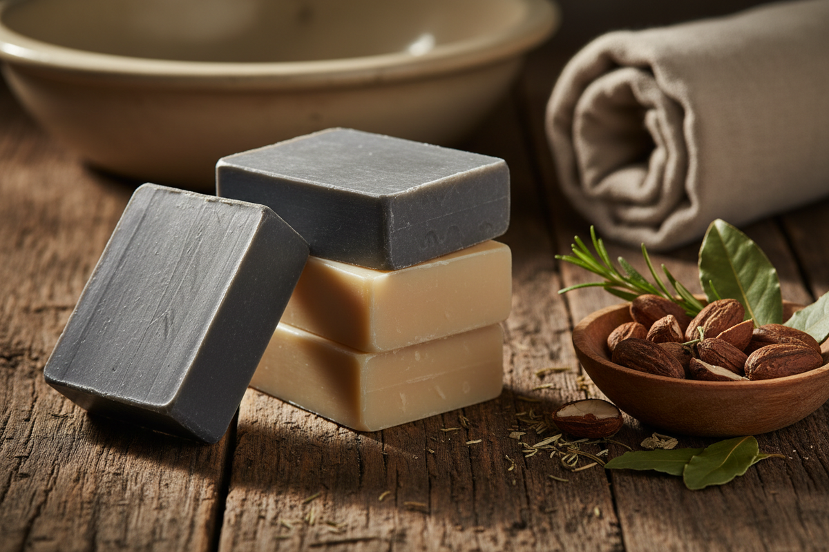 The Salty Medic's five-scent WSP men's bar soap collection