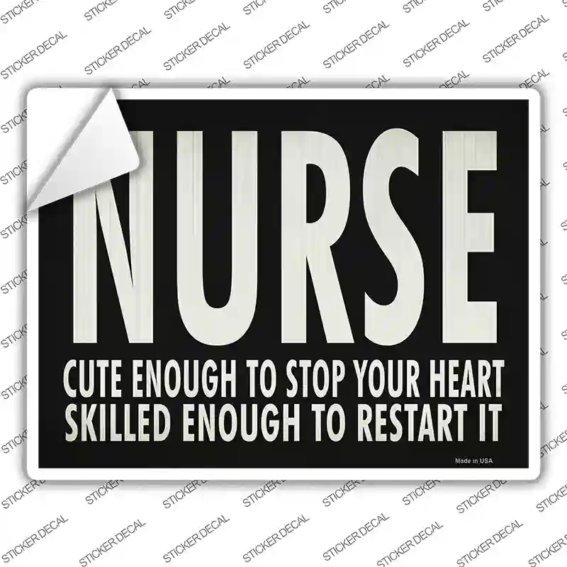 Cute Nurse, Restart Heart Novelty Rectangle Sticker Decal