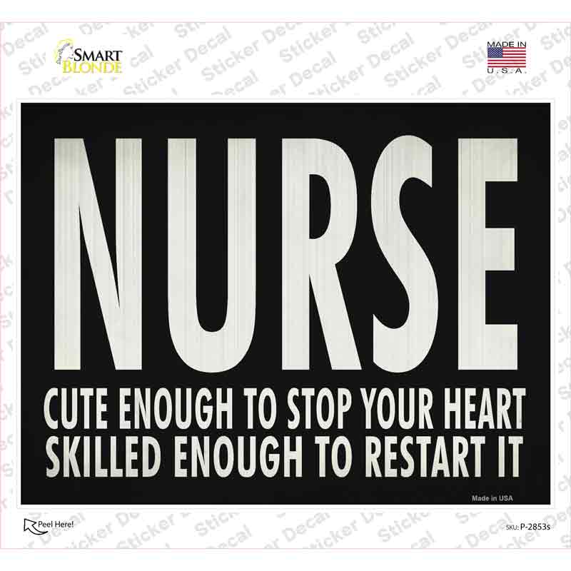 Cute Nurse, Restart Heart Novelty Rectangle Sticker Decal