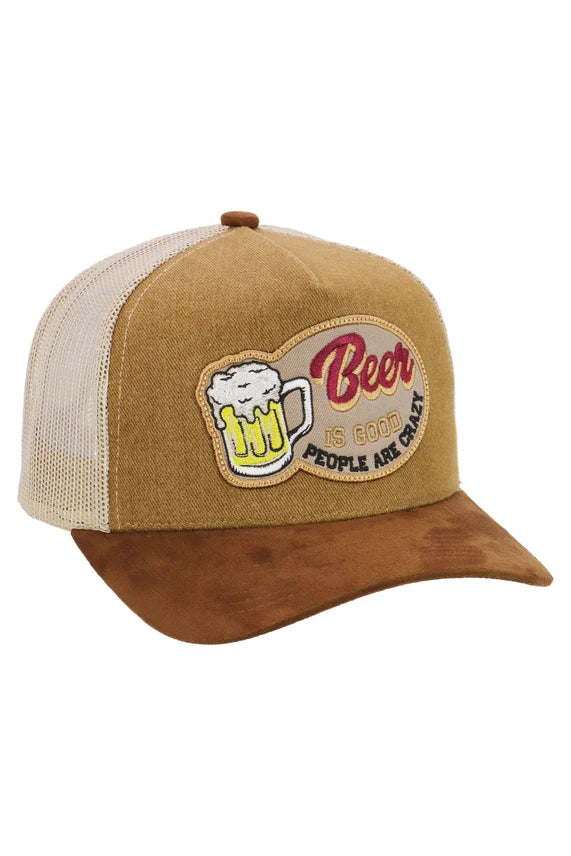 Beer Is Good Five-Panel Trucker Hat – Snapback Mesh Cap